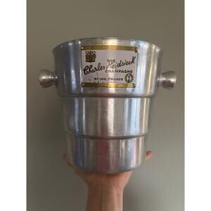 Vintage Charles Heidsieck Champagne Aluminum Ice Bucket Chiller Reims France 8”